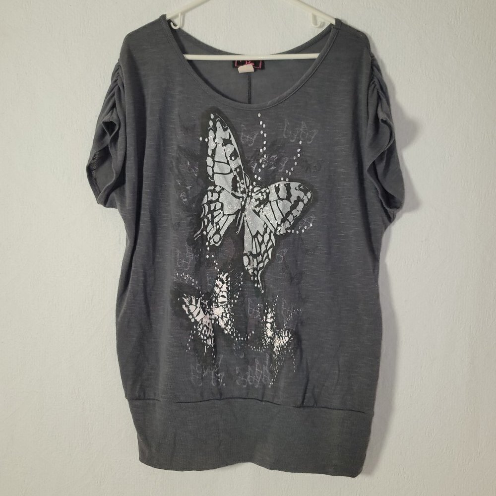 500. Pine Short Sleeve Shirt Gray Sz 1X